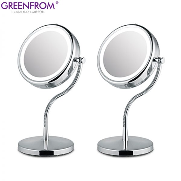 Greenfrom GMD642 Diamond S Shape LED Lighted Table Makeup Mirror - Image 7