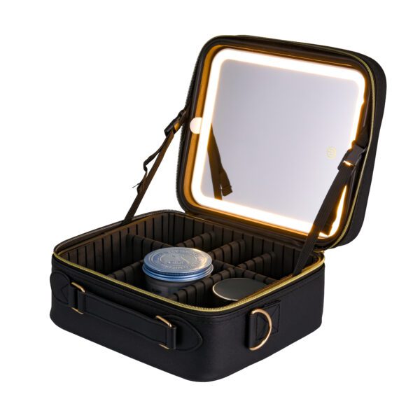 Makeup Bag with Light Up Mirror, Makeup Case Travel Cosmetic Bags Brush GMSK2301