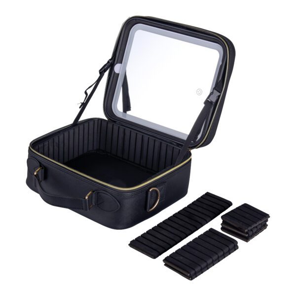 Makeup Bag with Light Up Mirror, Makeup Case Travel Cosmetic Bags Brush GMSK2301 - Image 3