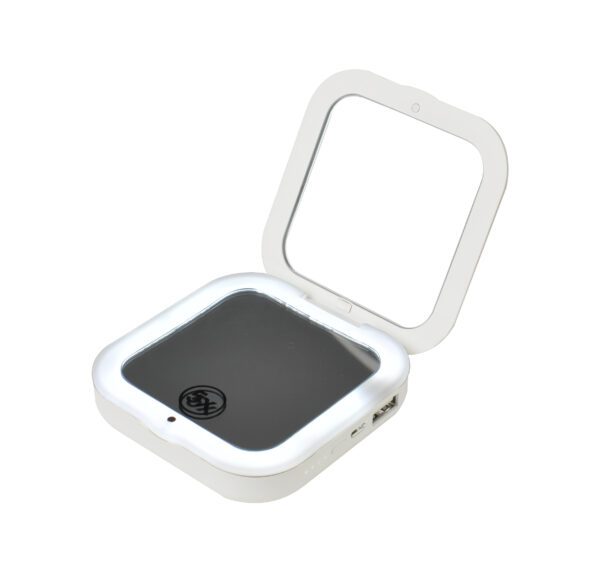 Pocket Size Power Bank Square Hand Mirror for Travel Makeup GMS301