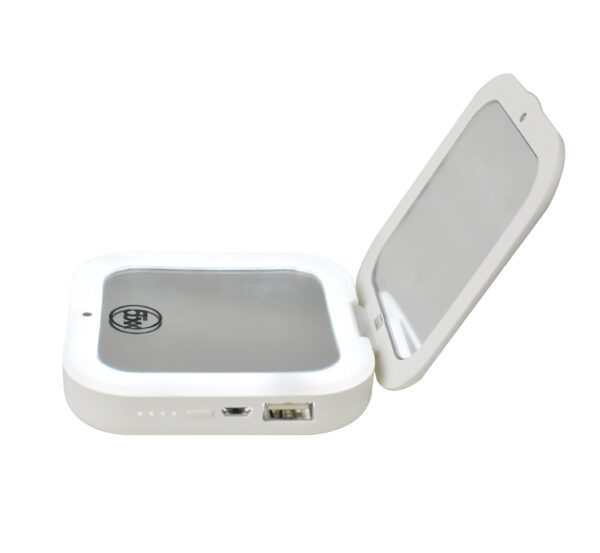 Pocket Size Power Bank Square Hand Mirror for Travel Makeup GMS301 - Image 2