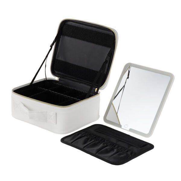 Cosmetic Makeup Bag with LED Lighted Mirror 3 Color GMSK2301W - Image 3