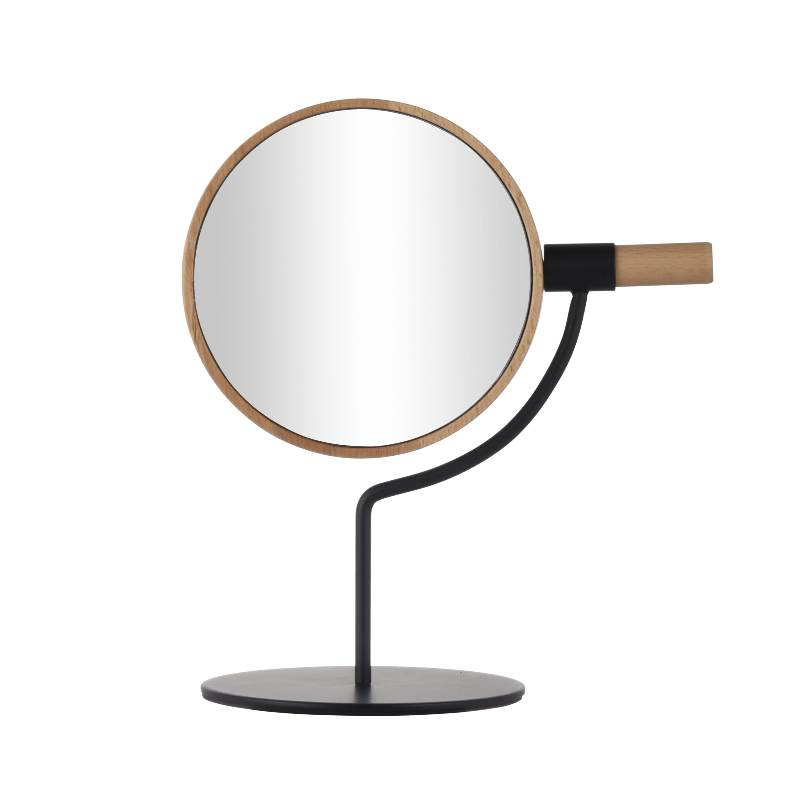 Wooden Desktop Makeup Mirror