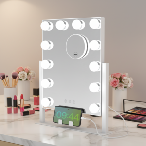12 bulb 360 degree rotatable Hollywood mirror with Bluetooth and phone holder